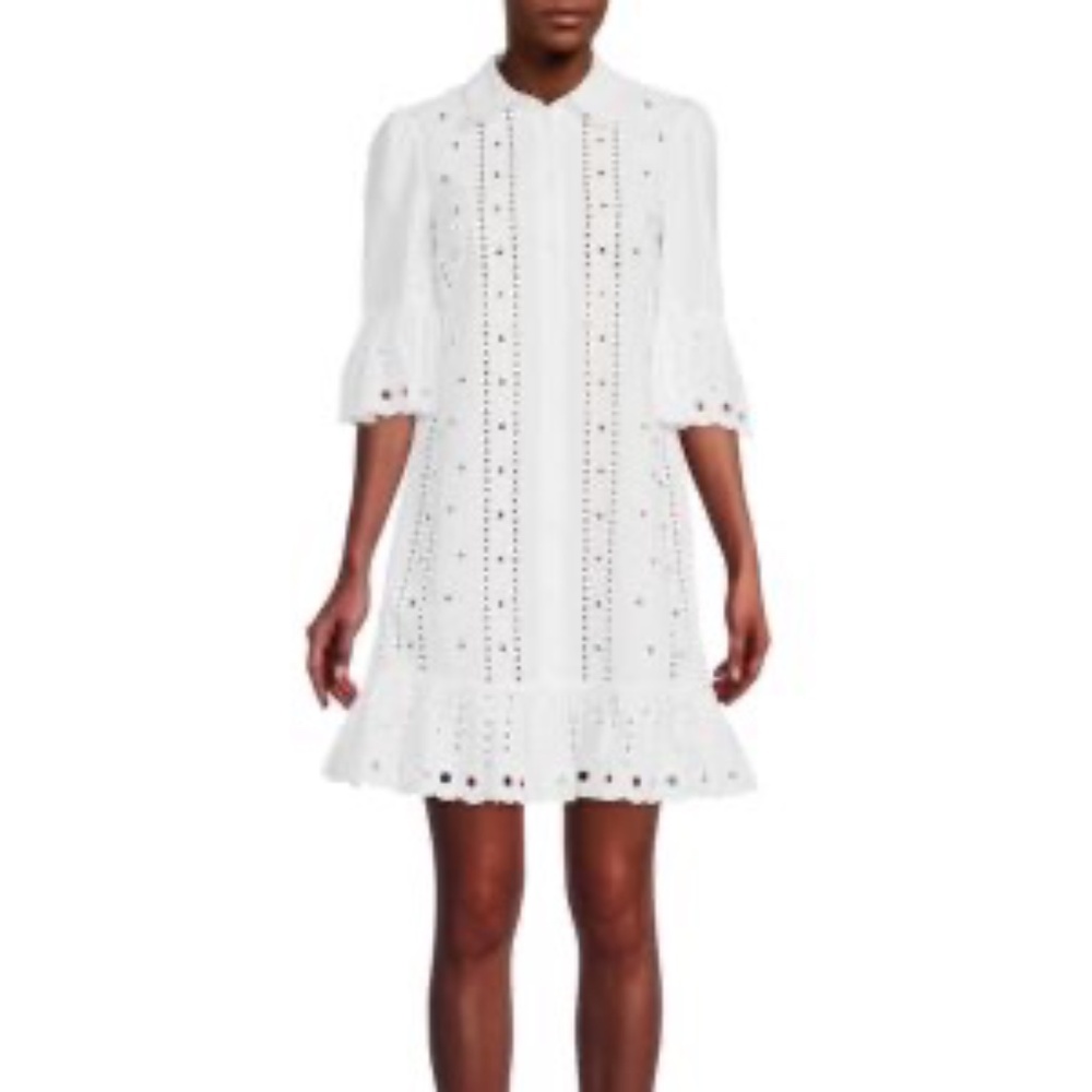 See by Chloe White embroidered mini dress